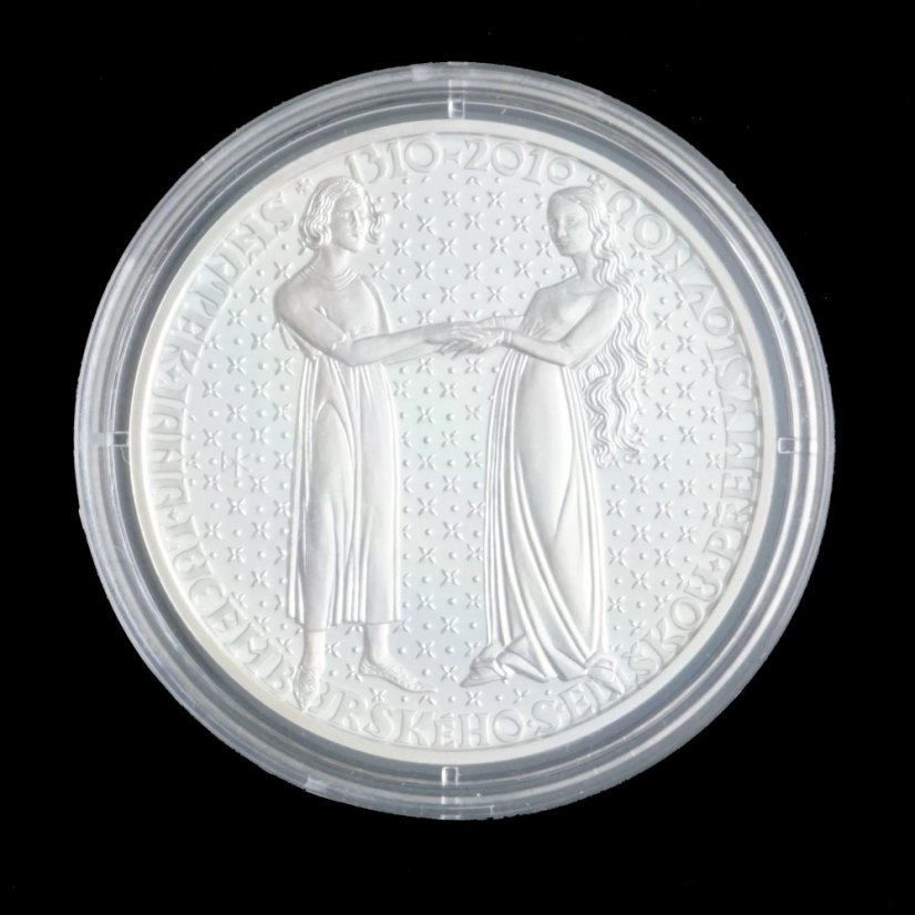 Stříbrná mince 200 Kč 2010 Sňatek Jana Lucemburského s Eliškou Přemyslovnou a nástup na trůn - Provedení: PROOF