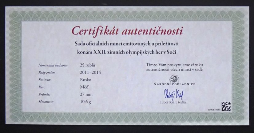 Rusko - Sada oficiálních mincí emitovaných u příležitosti konání XXII. zimních olympijských her v Soči