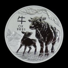 Stříbrná investiční mince Year of the Ox Rok Buvola Lunární 1 Oz 2021
