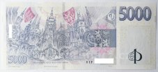 Bankovka 5000 Kč vzor 2023 s přítiskem - zahájení činnosti Národní banky Československé 2026 Série F