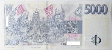 Bankovka 5000 Kč vzor 2023 s přítiskem - zahájení činnosti Národní banky Československé 2026 Série N