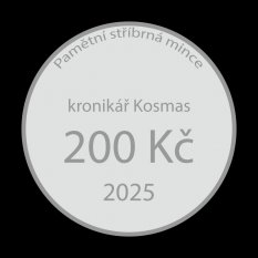 Stříbrná mince 200 Kč 2025 kronikář Kosmas