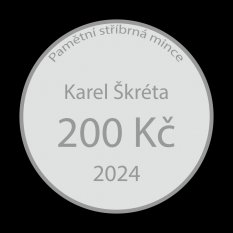 Stříbrná mince 200 Kč 2024 Karel Škréta