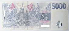 Bankovka 5000 Kč vzor 2023 s přítiskem - zahájení činnosti Národní banky Československé 2026 Série P