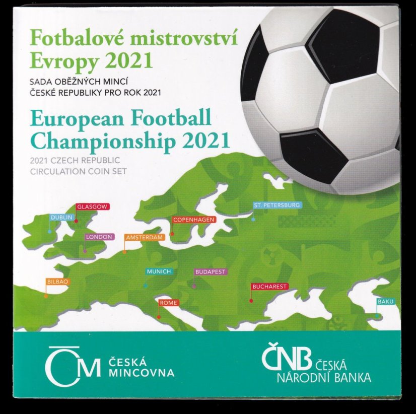 Sada oběžných mincí 2021 ME ve fotbale stand