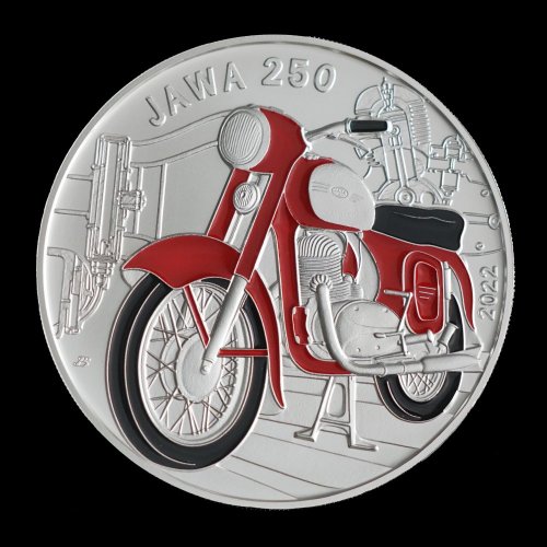Stříbrná mince 500Kč 2022 Motocykl Jawa 250 - type: Standard