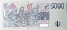 Bankovka 5000 Kč vzor 2023 s přítiskem - zahájení činnosti Národní banky Československé 2026 Série T