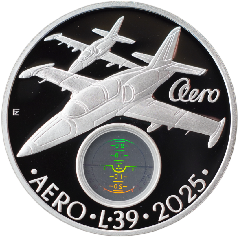 Stříbrná mince 500Kč 2025 Cvičný letoun Aero L-39 Albatros - type: PROOF