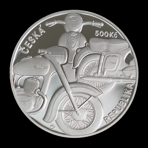 Stříbrná mince 500Kč 2022 Motocykl Jawa 250 - type: PROOF