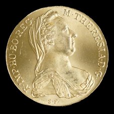 Stříbrný tolar Marie Terezie 1780 (novoražba) Pozlacená