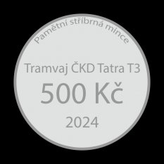 Stříbrná mince 500Kč 2024 Tramvaj ČKD Tatra T3