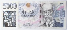 Bankovka 5000 Kč vzor 2023 s přítiskem - zahájení činnosti Národní banky Československé 2026 Série Q