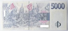 Bankovka 5000 Kč vzor 2023 s přítiskem - zahájení činnosti Národní banky Československé 2026 Série G