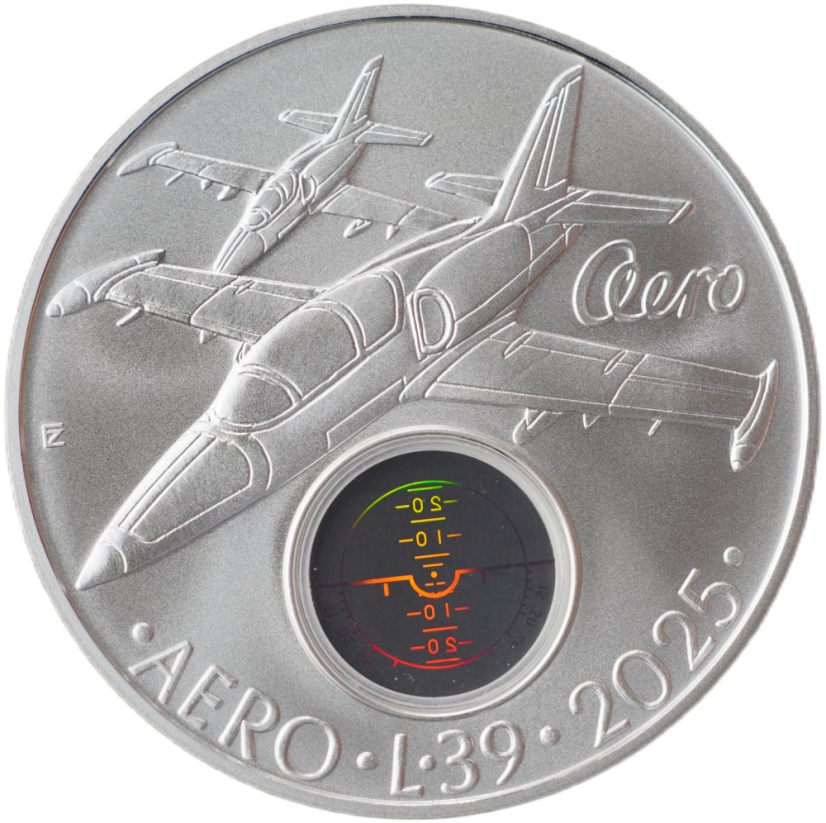 Stříbrná mince 500Kč 2025 Cvičný letoun Aero L-39 Albatros - type: PROOF