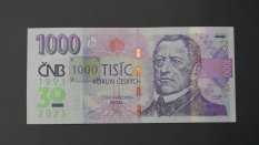 Commemorative banknote 2023 - 1000 with the imprint of the 30th anniversary of the Czech National Bank and the Czech currency