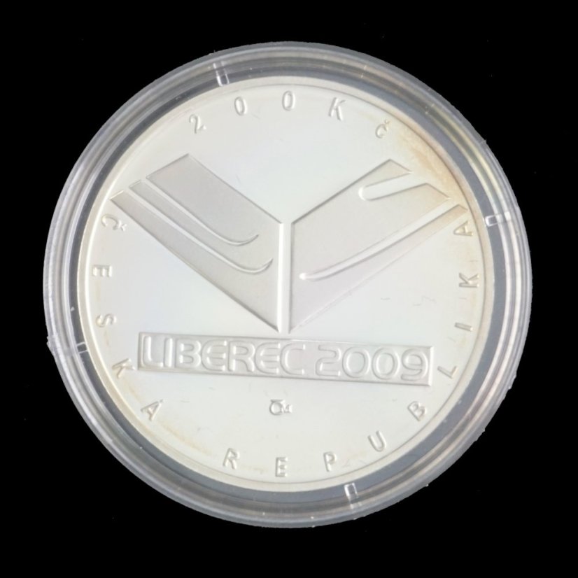 Stříbrná mince 200 Kč 2009 MS v klasickém lyžování - type: PROOF