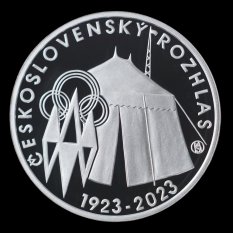 Stříbrná mince 200 Kč 2023 Zahájení pravidelného vysílání Československého rozhlasu