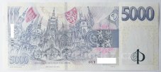 Bankovka 5000 Kč vzor 2023 s přítiskem - zahájení činnosti Národní banky Československé 2026 Série Y